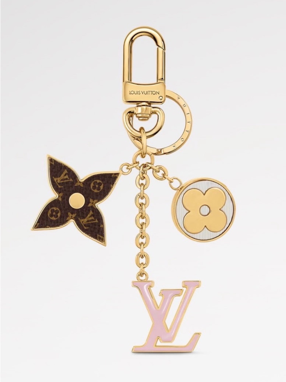 Louis Vuitton Pink, Brown & Gold Monogram Key Charm